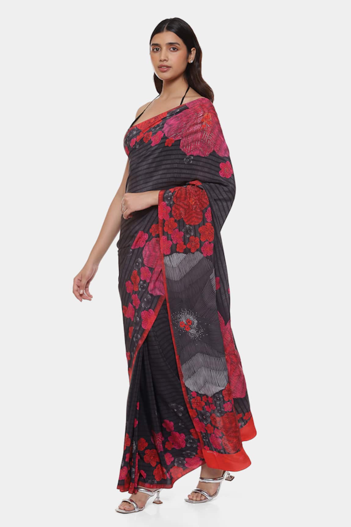 Many Color Phulkari Saree, 1 Meter, 5.5 m (separate blouse piece)