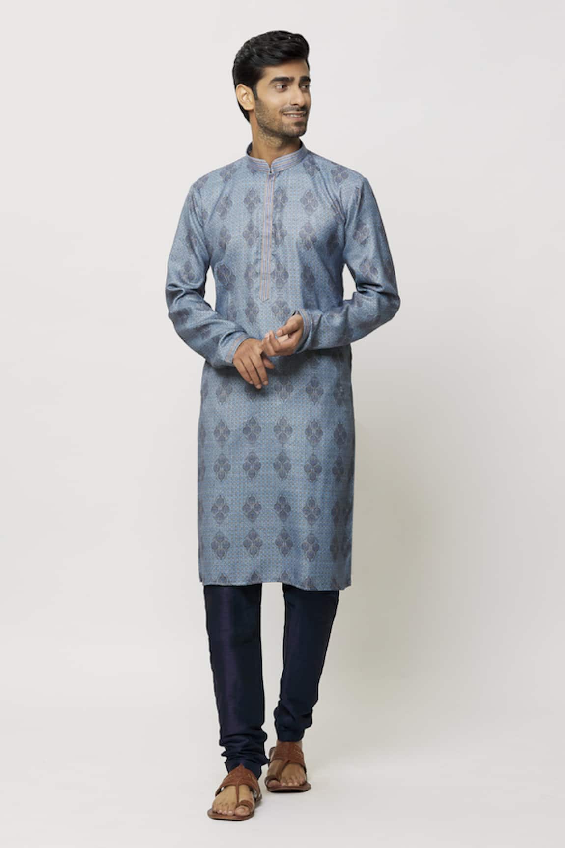 Samyukta Singhania Vintage Pansy Bloom Print Kurta 