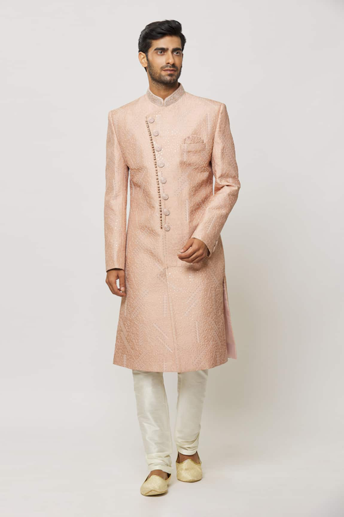 Aryavir Malhotra Jasmine Vine Embroidered Sherwani Set