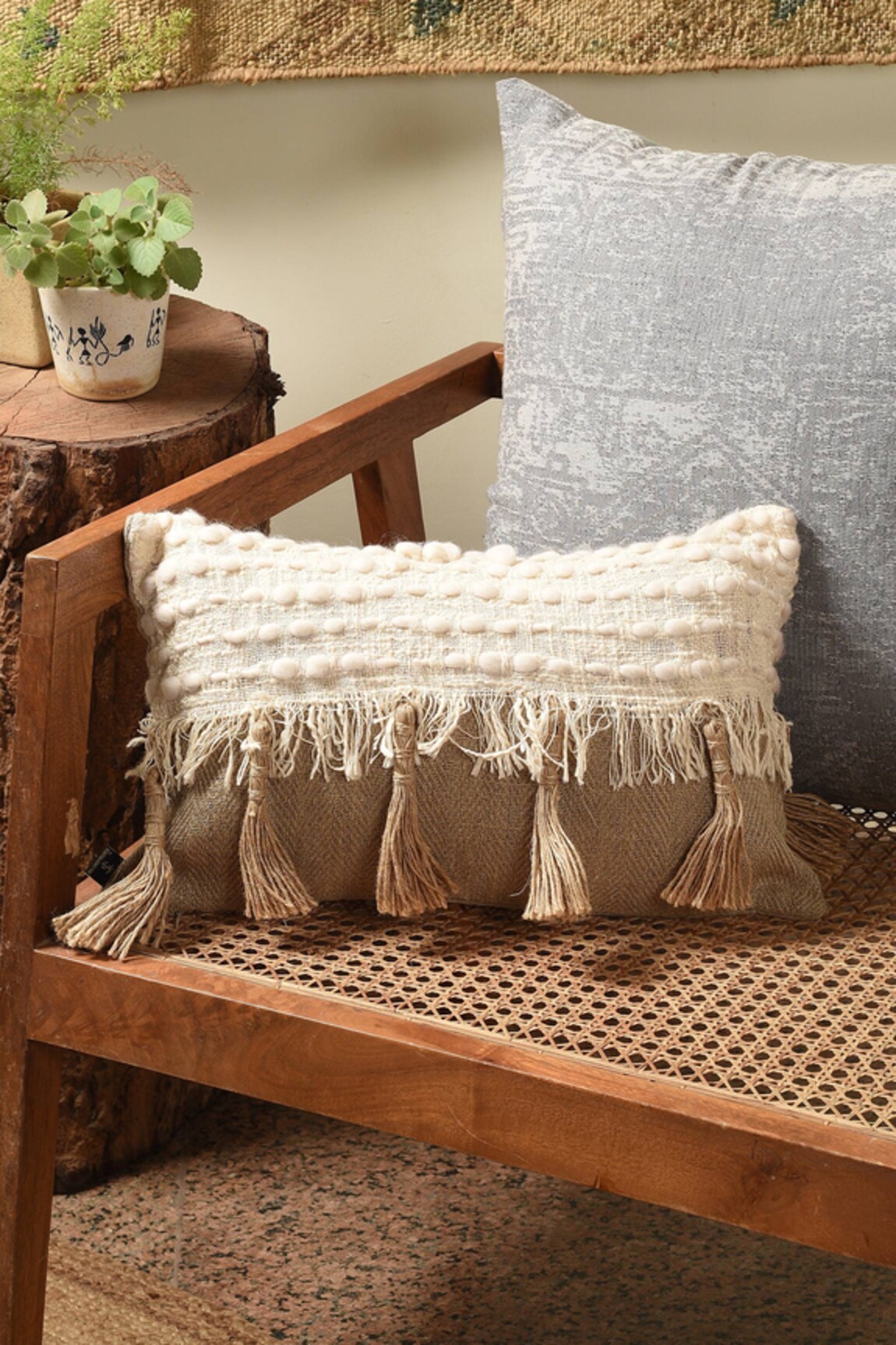 Solasta Nora Neutral Tassel Pillow