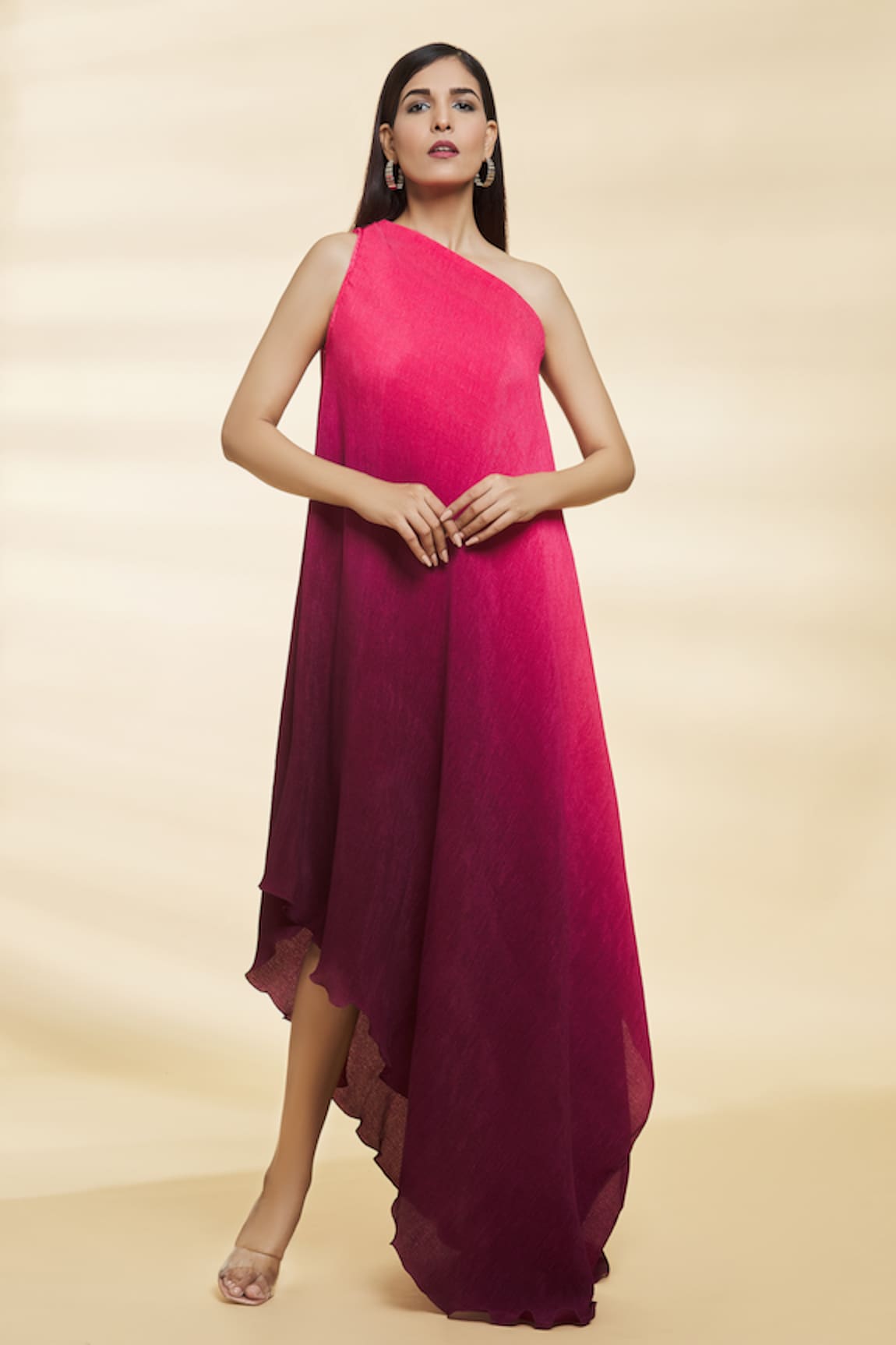 Naintara Bajaj Tiana Asymmetric Hem Ombre Dress