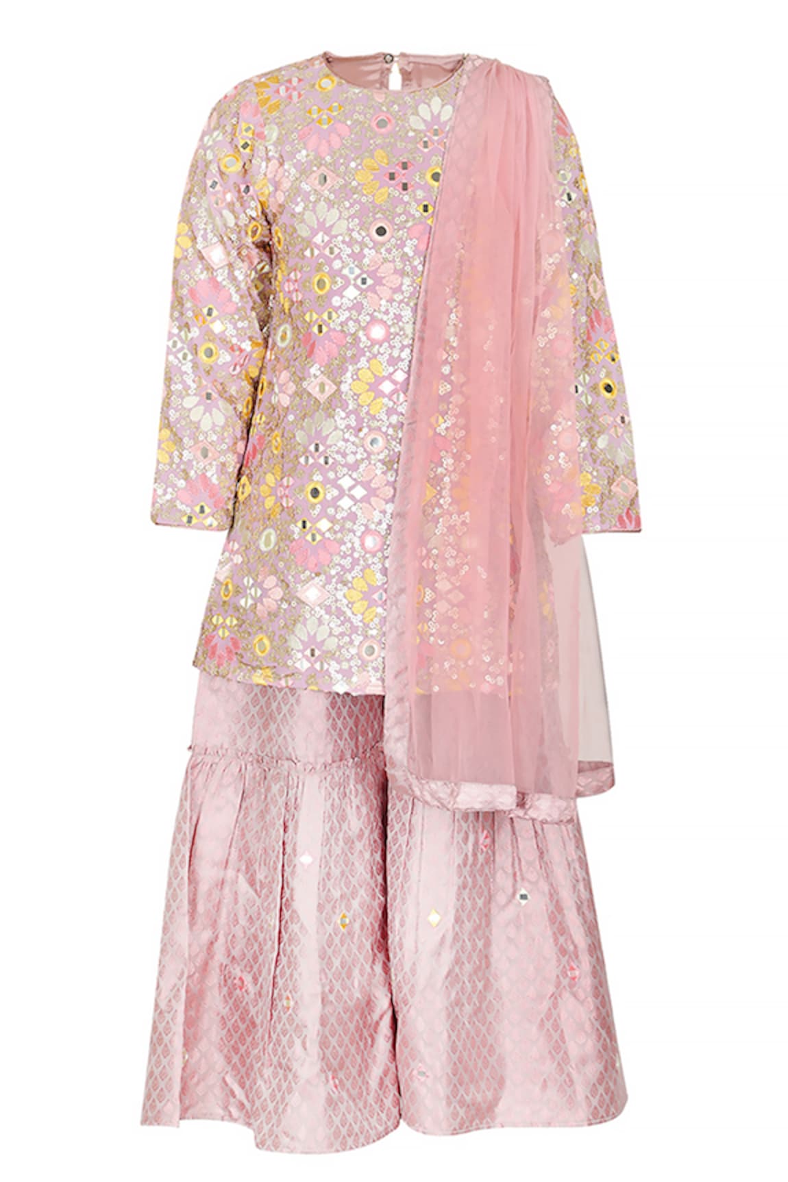 Rang by Lespetits Mirror Work Kurta Gharara Set