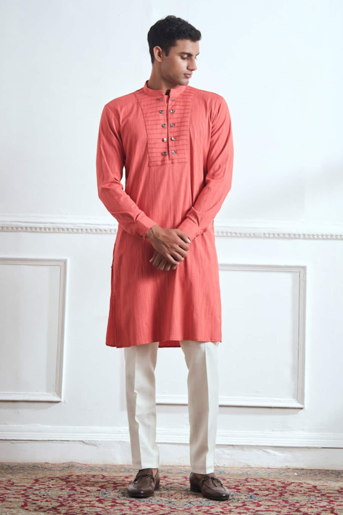 TAJIRI Dora Pintucked Yoke Kurta Set