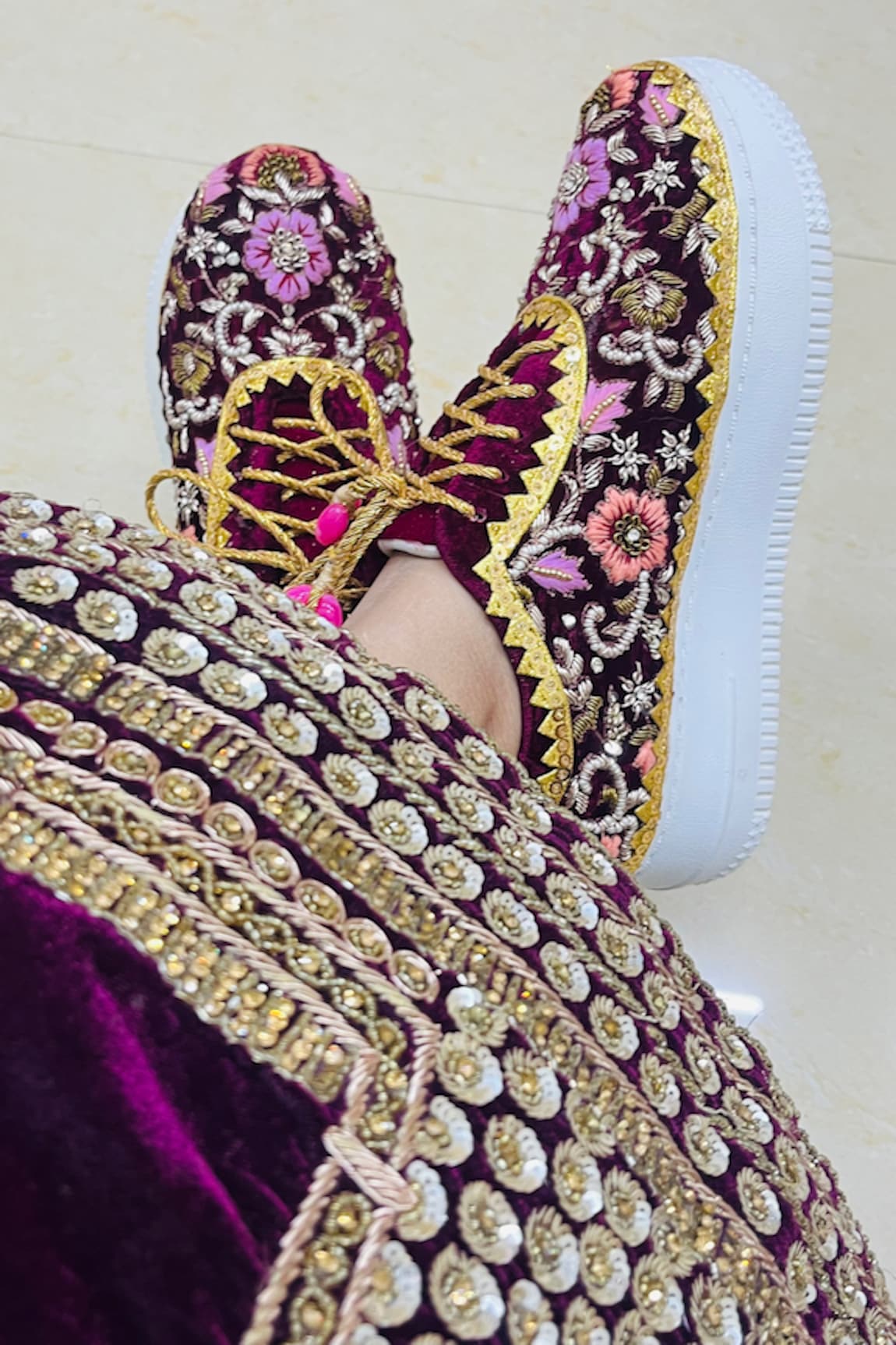 Rajasthani Stuff Artha Floral Embroidered Sneakers