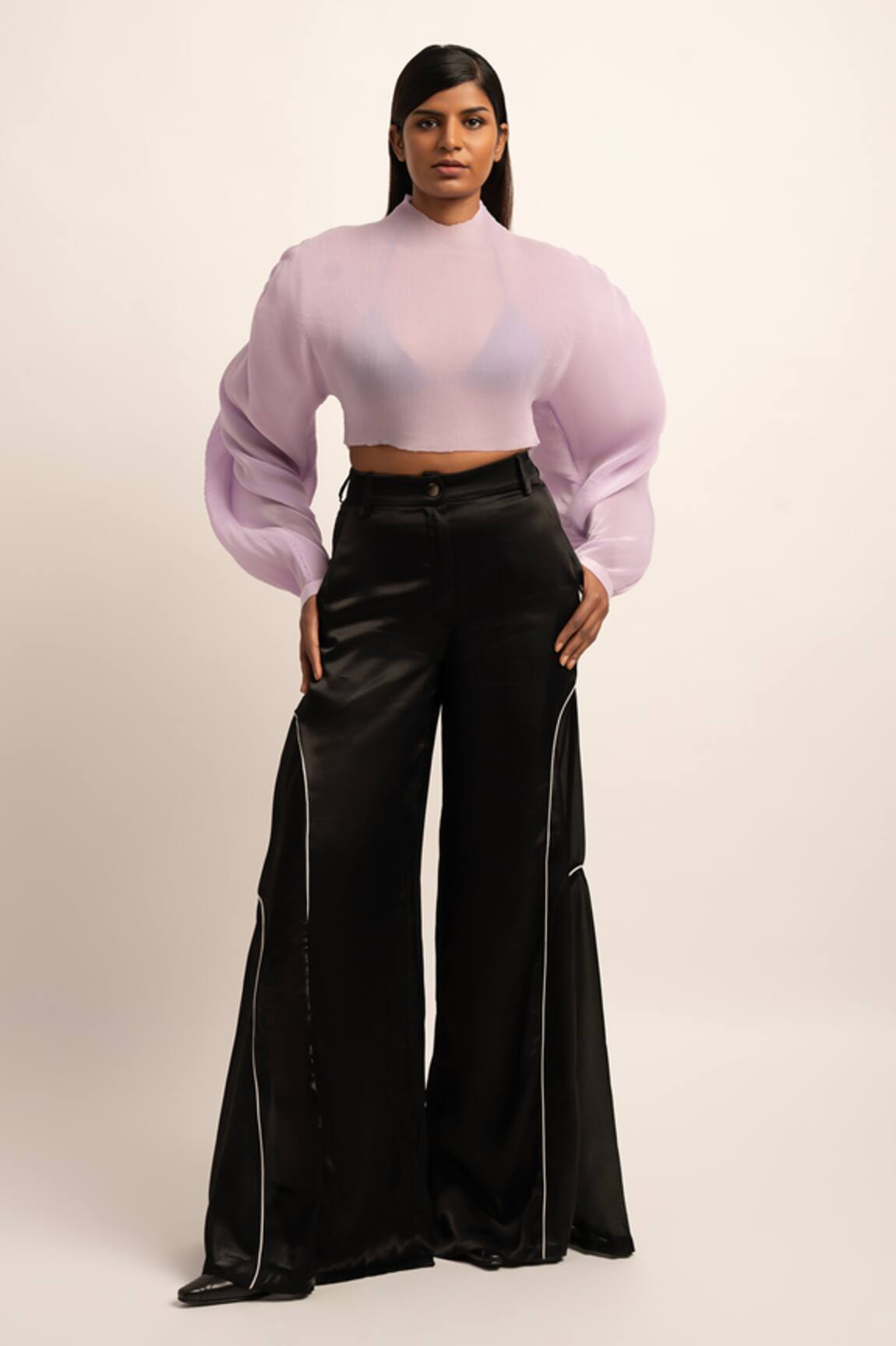 Siddhant Agrawal Fusion Flutter Balloon Sleeve Top