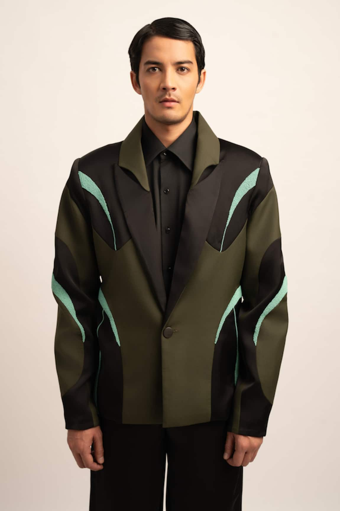 Siddhant Agrawal Label The Biometa Bead Galaxy Patch Work Blazer