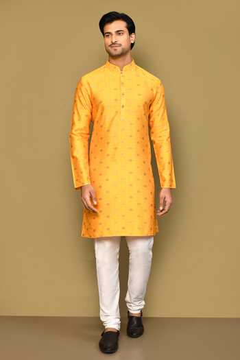 Arihant Rai Sinha Geometric Motif Woven Jacquard Kurta 