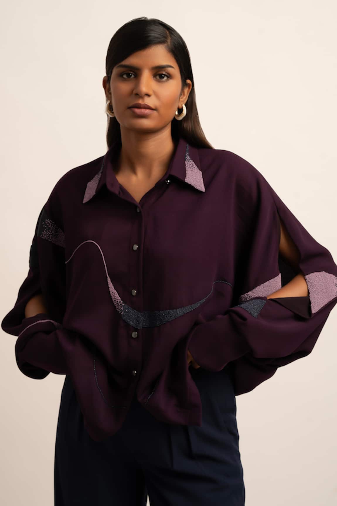 Siddhant Agrawal Celestial Visions Bead Placement Embroidered Shirt