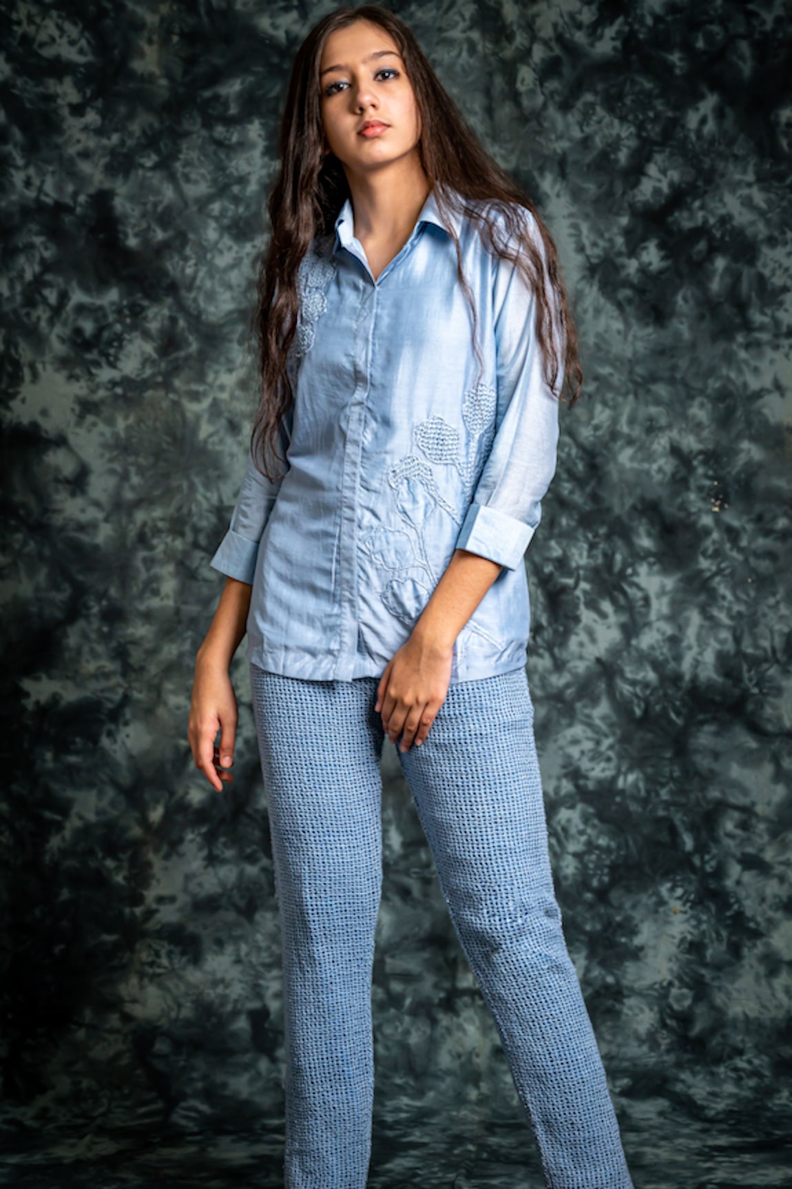 Lotus Sutr Macrame Embroidered Shirt & Pant Set