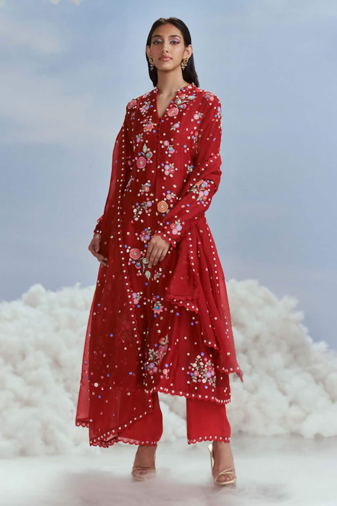 Nachiket Barve Mehtab Bagh Embroidered Kalidar Kurta Set