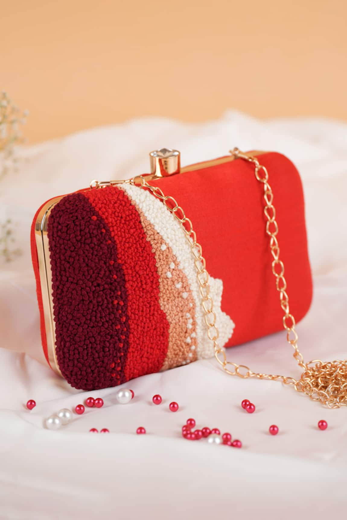 FEZA BAGS Wave Embroidered Clutch