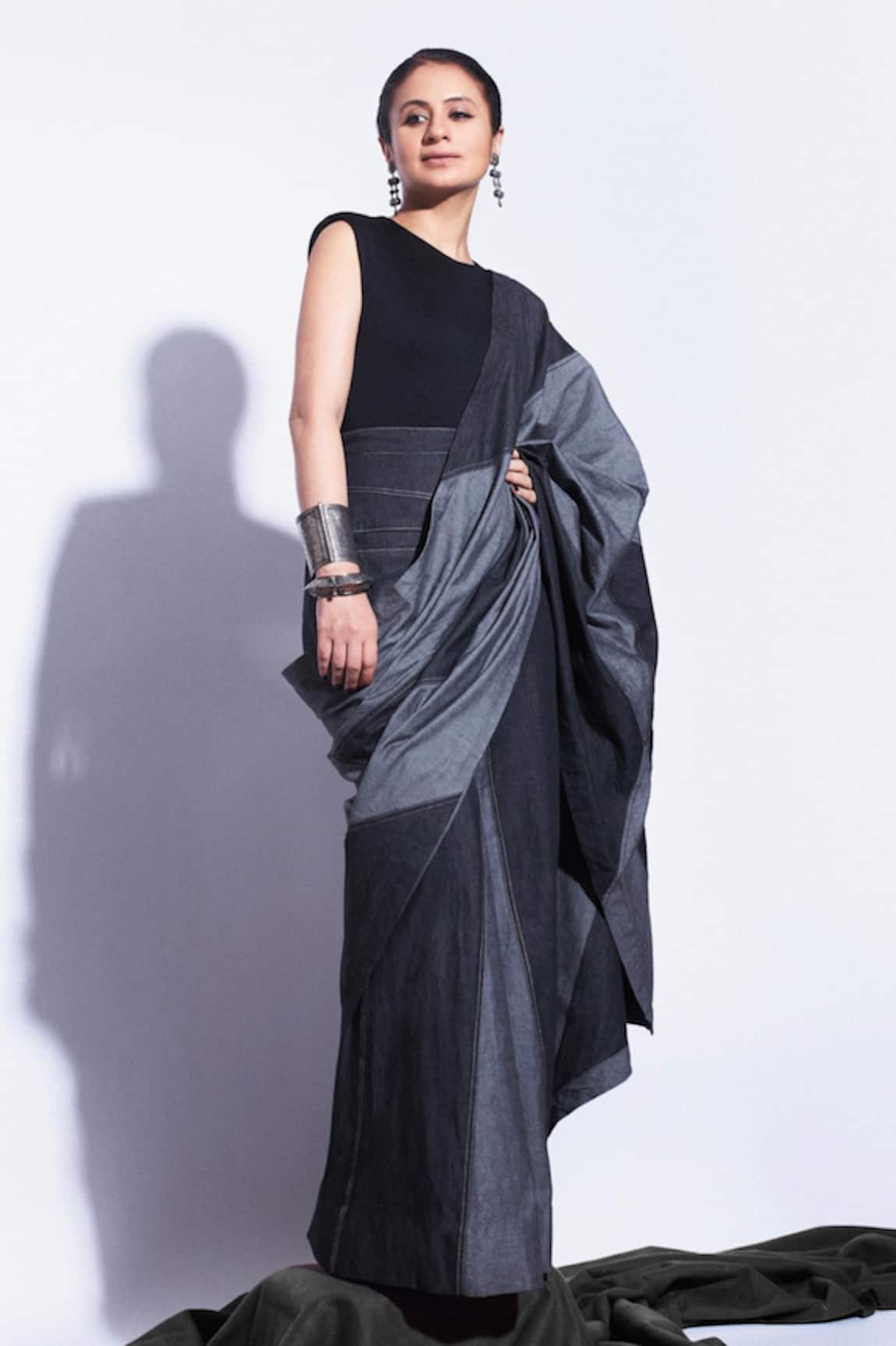 Diksha Khanna Patchwork Pre-Stitched Saree With Blouse