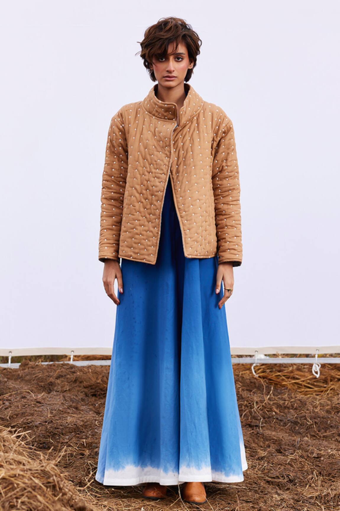 Kharakapas Barn Stand Collar Quilted Jacket 