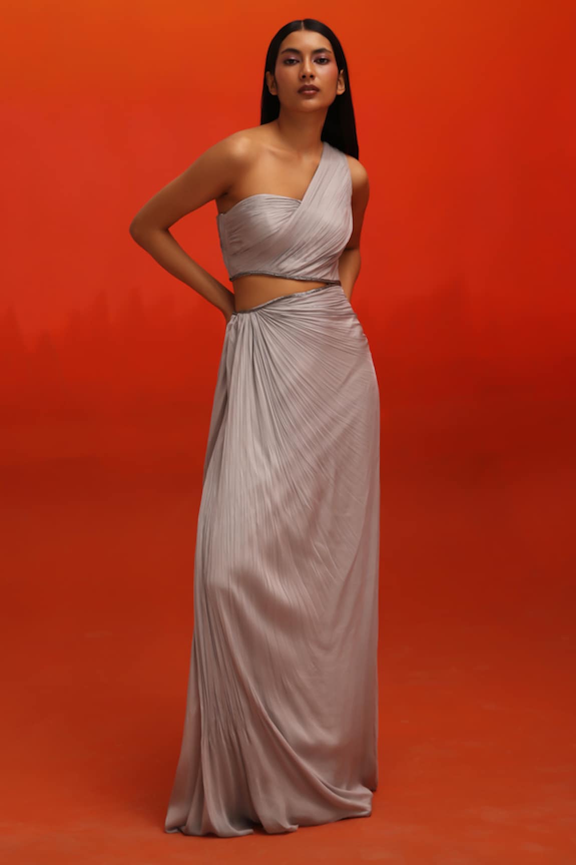 ZWAAN Elise One Shoulder Ruched Gown