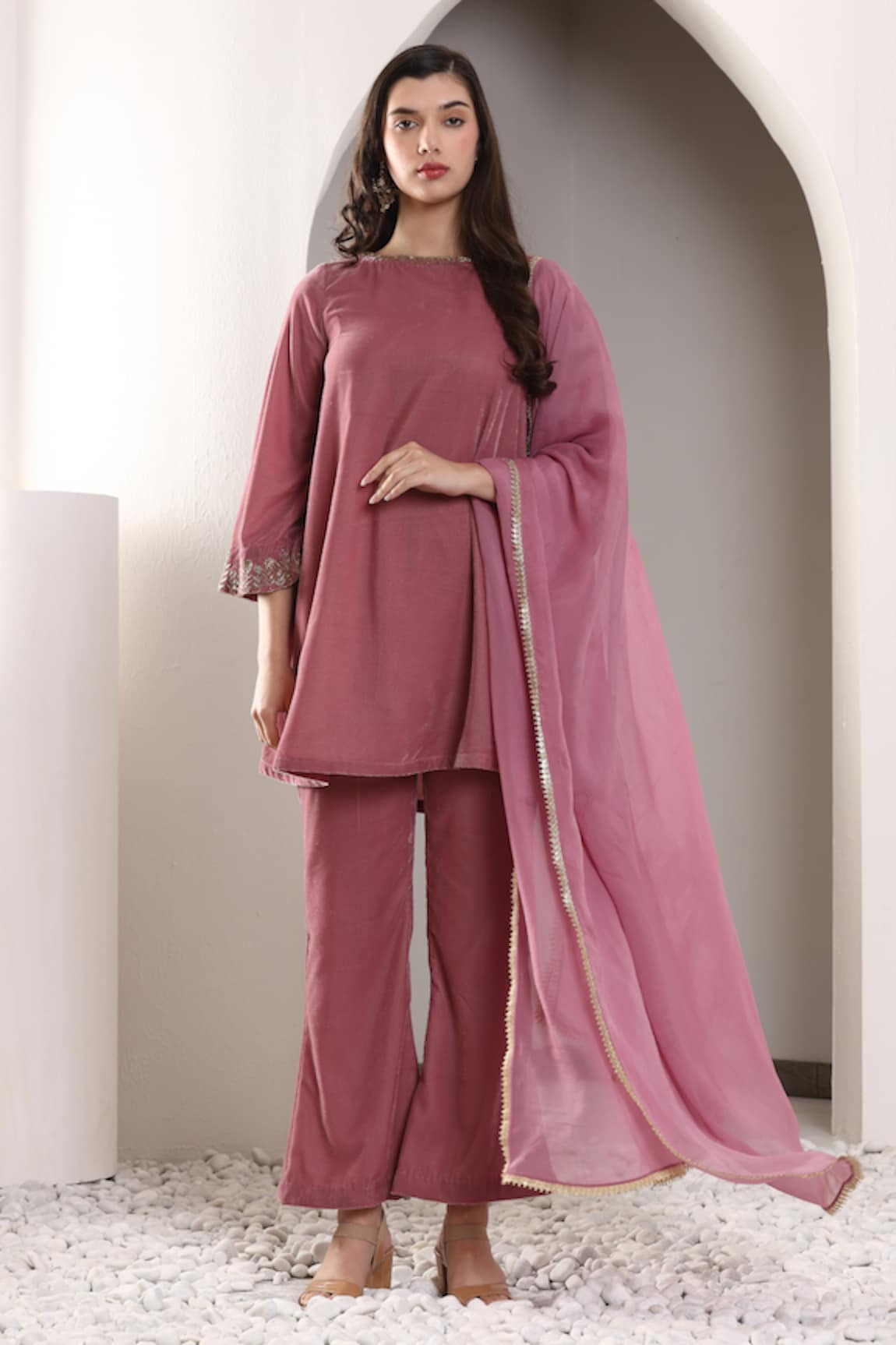 House Of TA-YA Hand Embroidered Kurta Pant Set