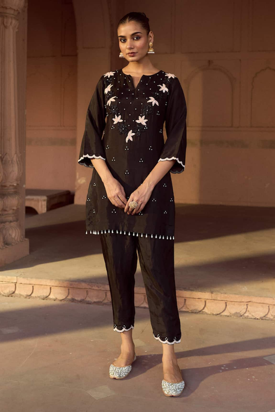 Sonal Pasrija Sequin Musk Embellished Kurta Pant Set