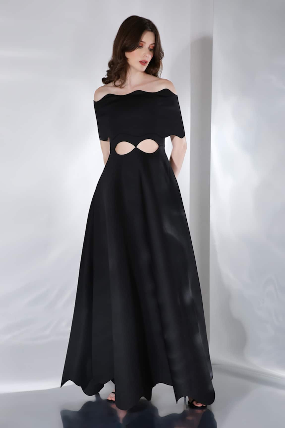 Ozeqo Francesca Cut Work Gown & Wrap Set