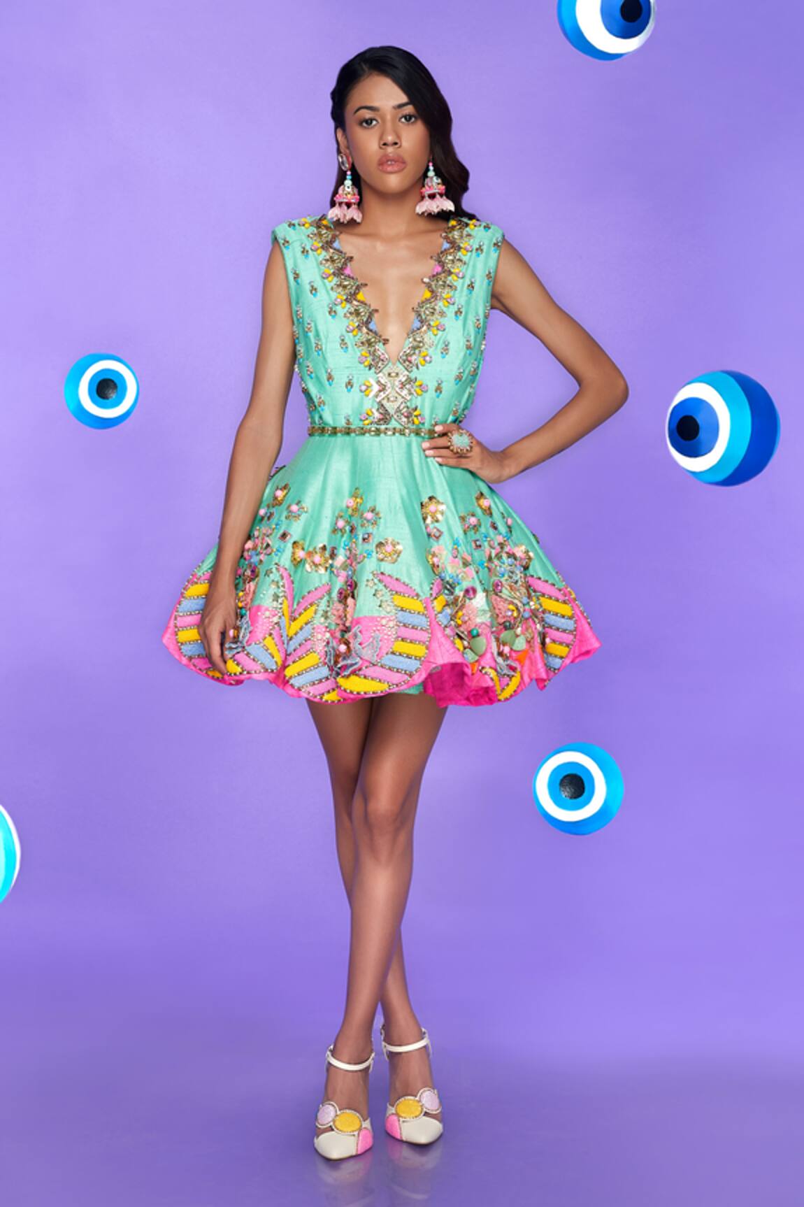 Papa Dont Preach Candy Fluff 3D Flower Embroidered Dress