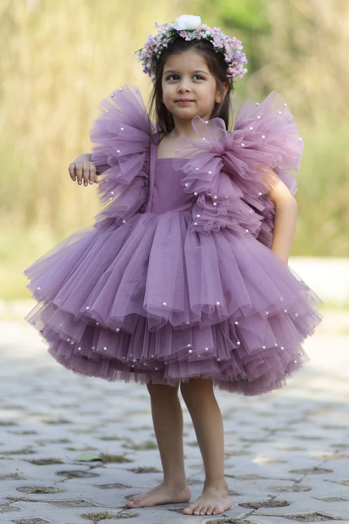JANYAS CLOSET Princess Chloe Pearl Embellished Dress