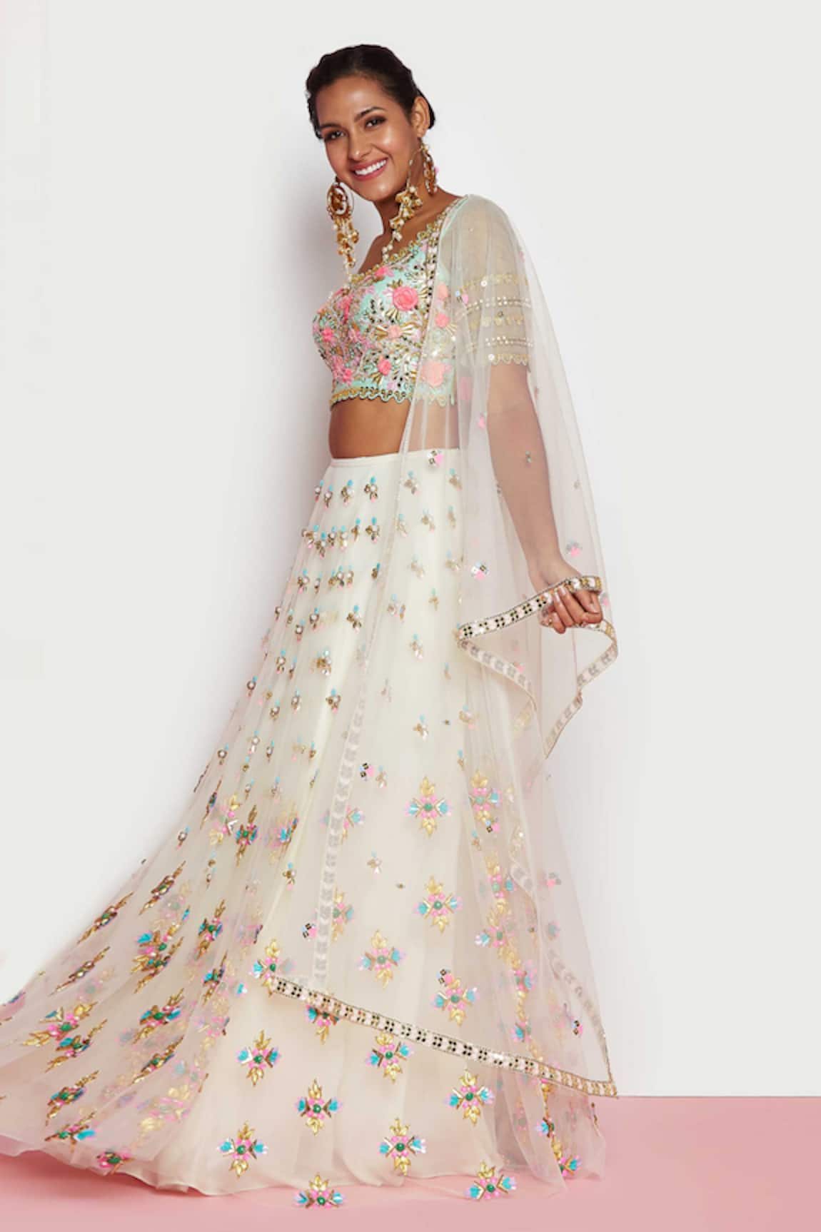 Papa Don't Preach Pearly Bead & Sequin Embroidered Lehenga Set