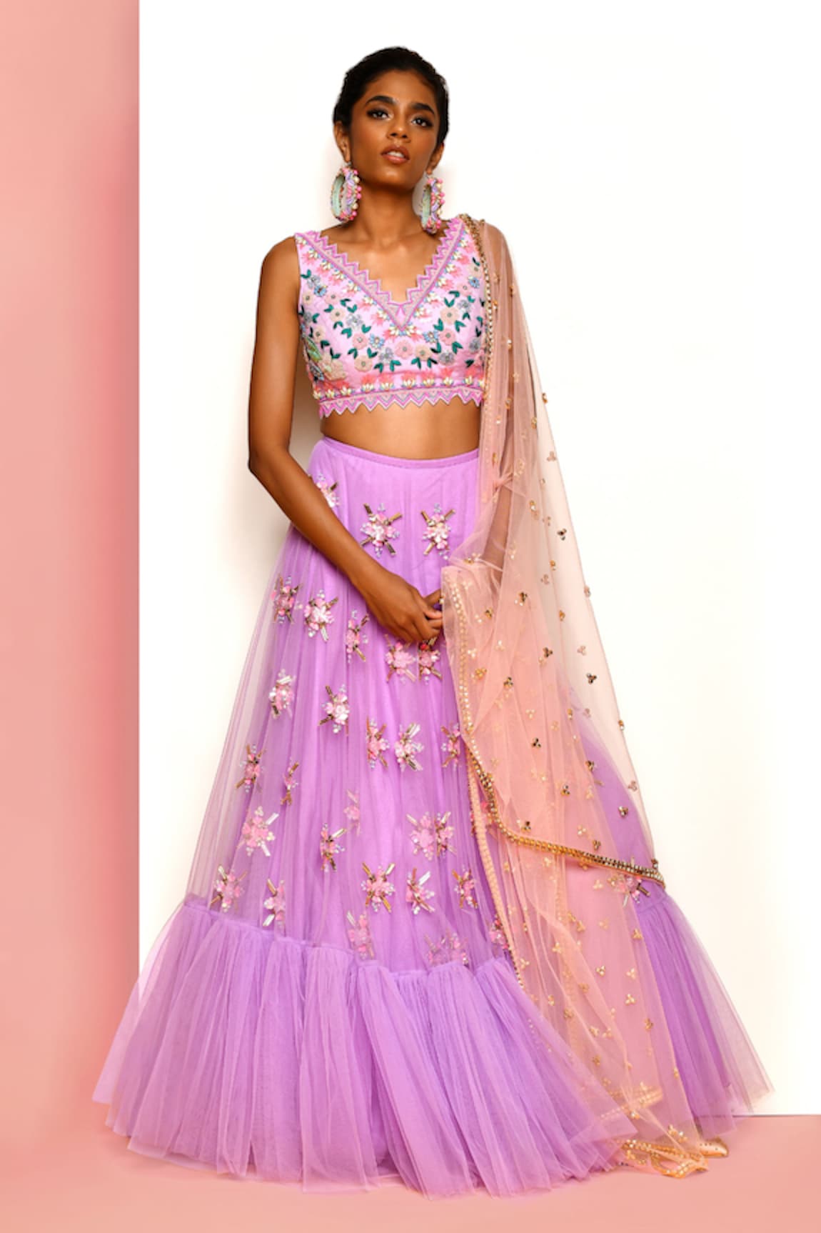 Papa Don't Preach Viola Sequin Embroidered Lehenga Set