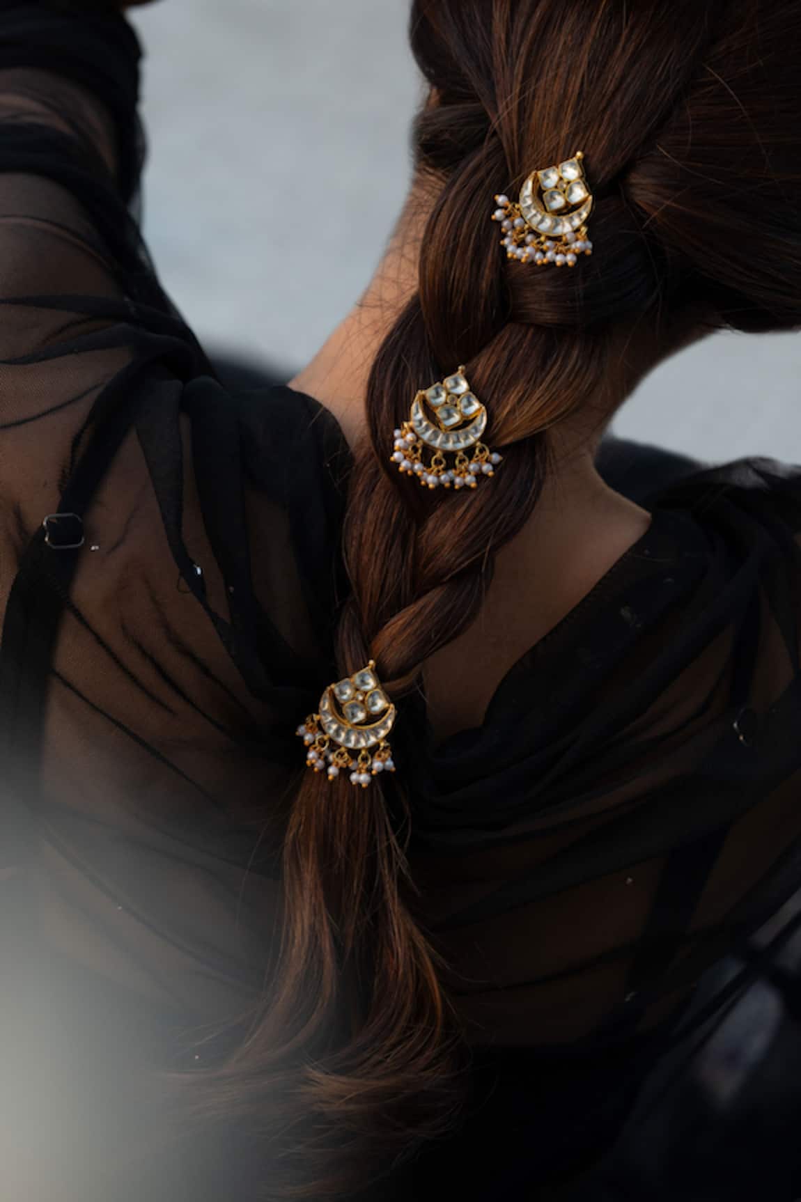 Do Taara Kundan Embellished Braid Pins Set