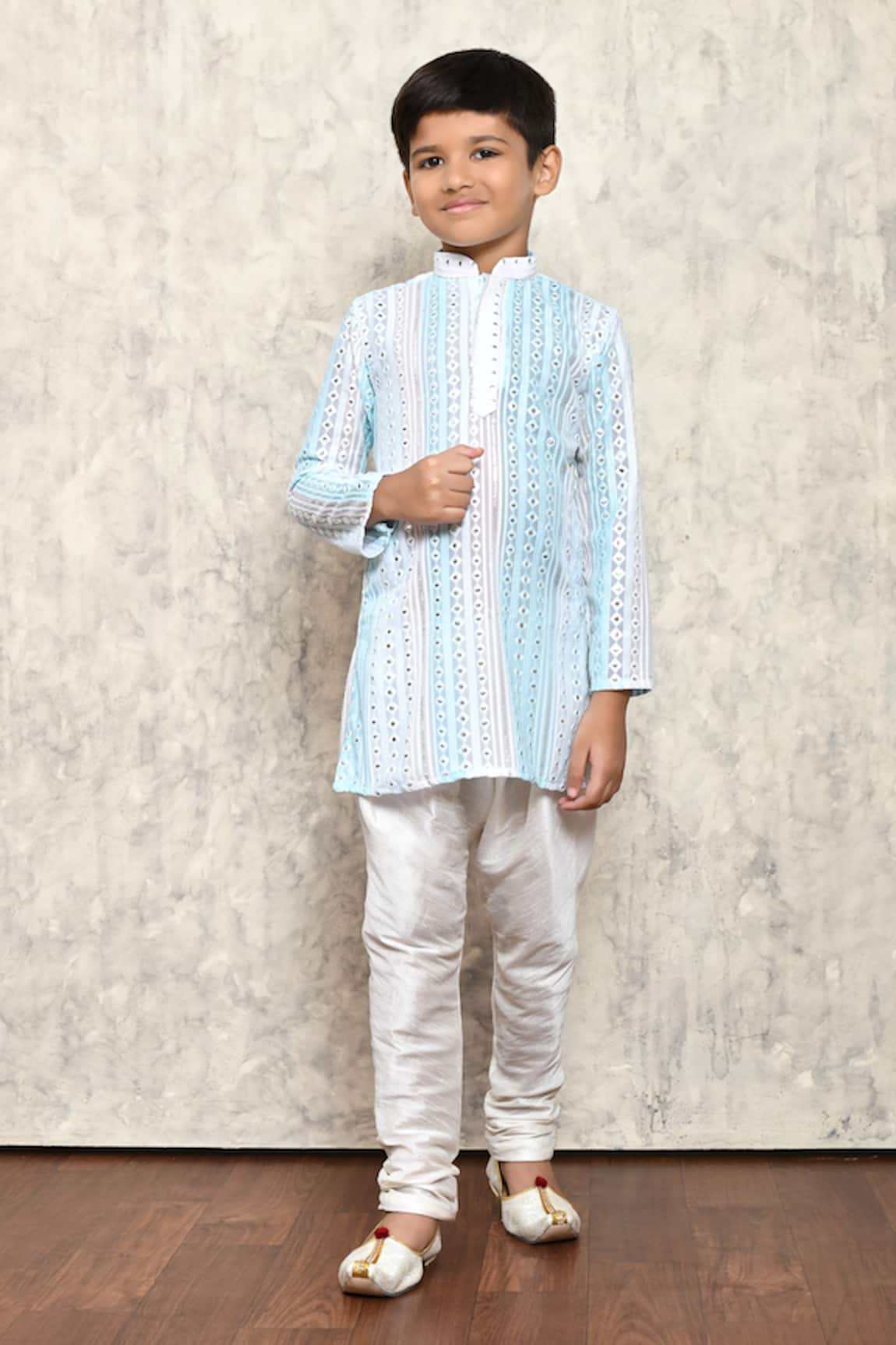 Petite Pomme Mirrorwork Geometric Pattern Kurta 