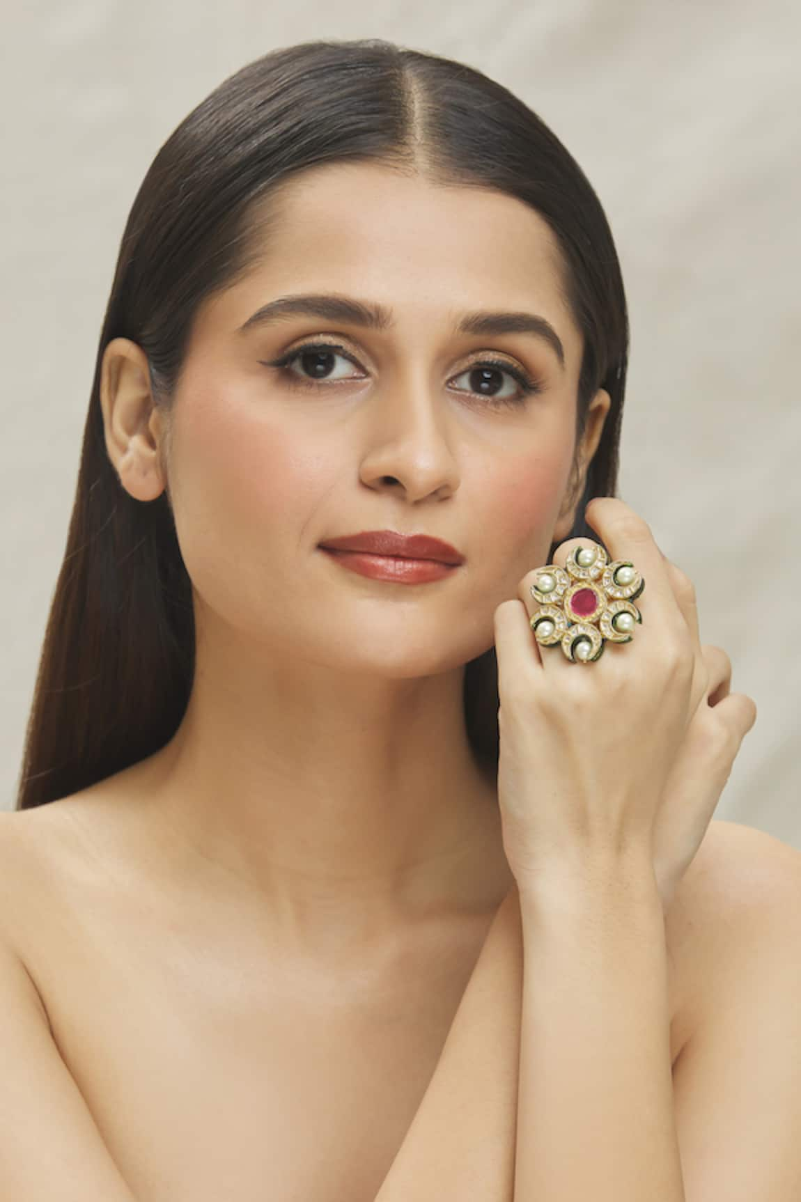 VIVINIA by Vidhi Mehra Semi-Precious Stones Embellished Ring