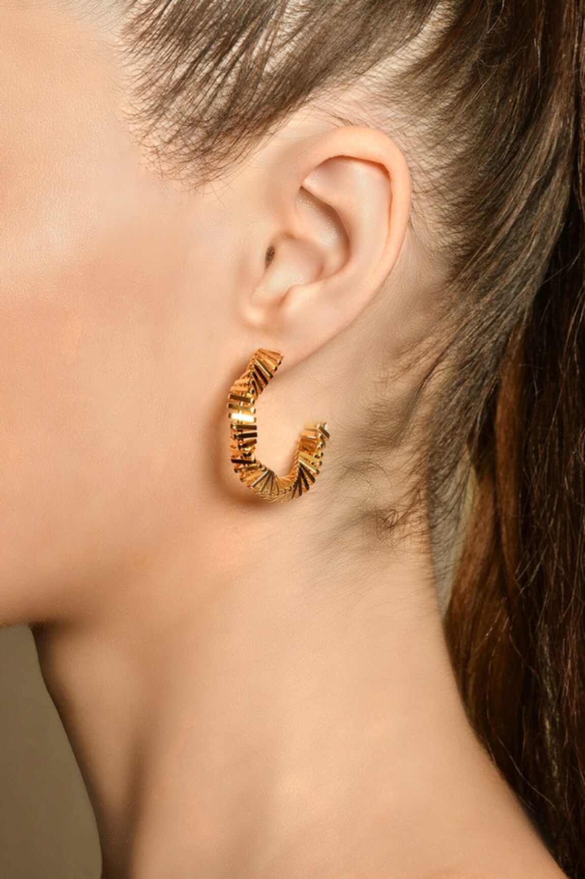 MNSH Spiral Line Cut Work Hoop Earrings