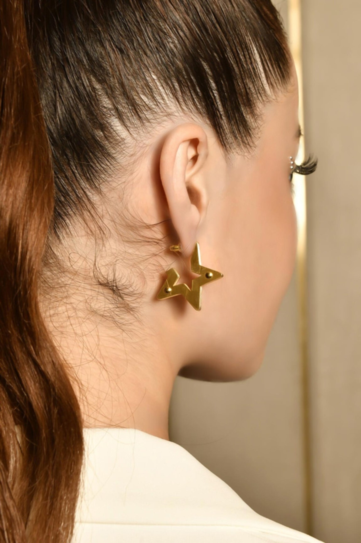 MNSH Star Cut Work Hoop Earrings