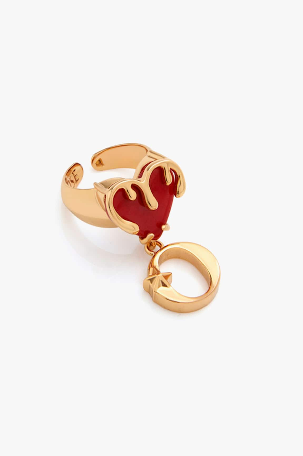 Outhouse Bisou Love Links Initial Ring