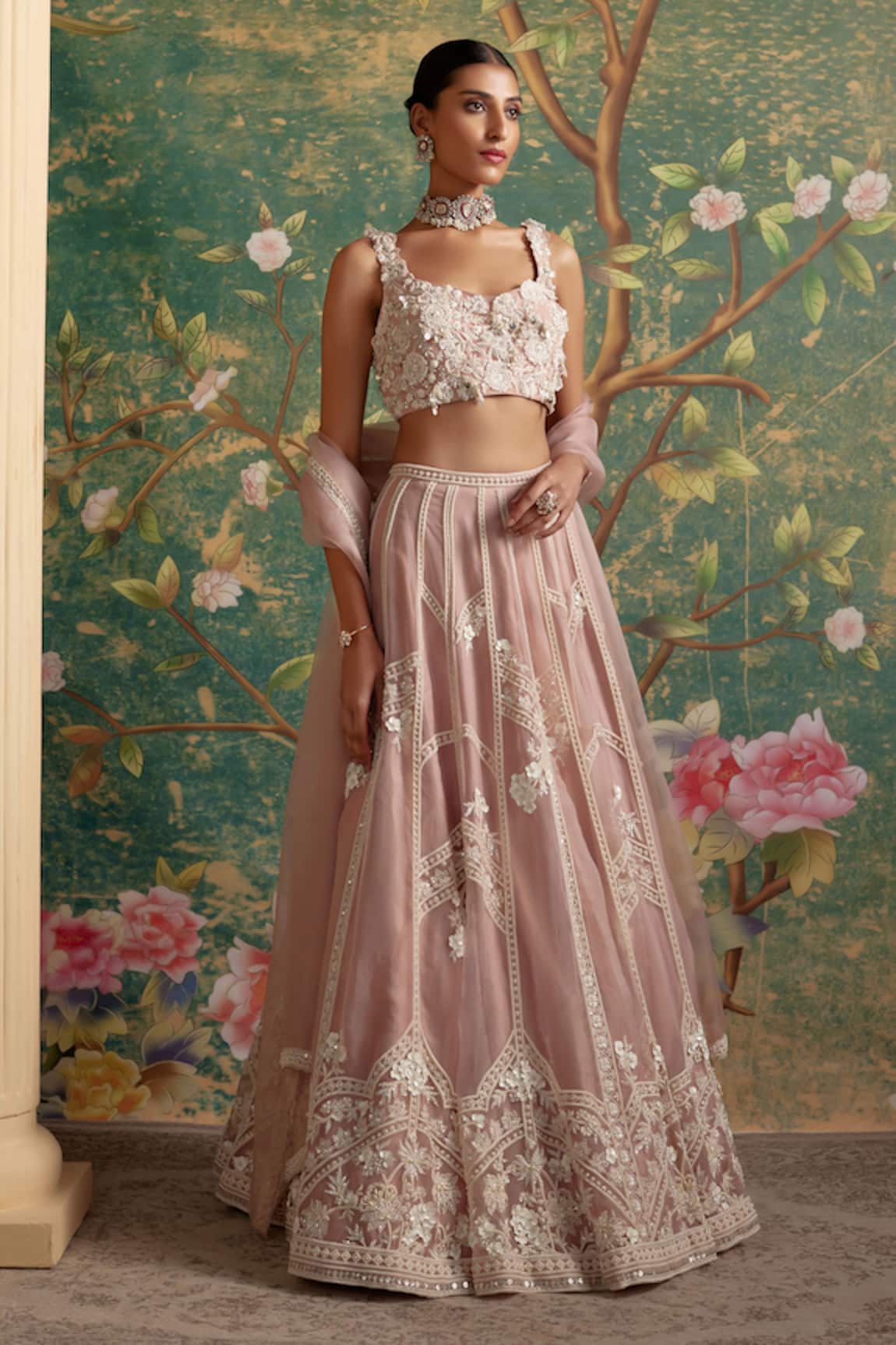 Ridhi Mehra Grace Placement Embroidered Lehenga Set