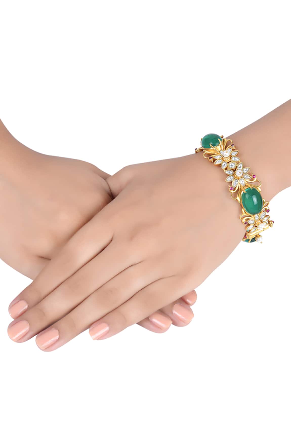 Tribe Amrapali Ruhi Embellished Peacock Kada