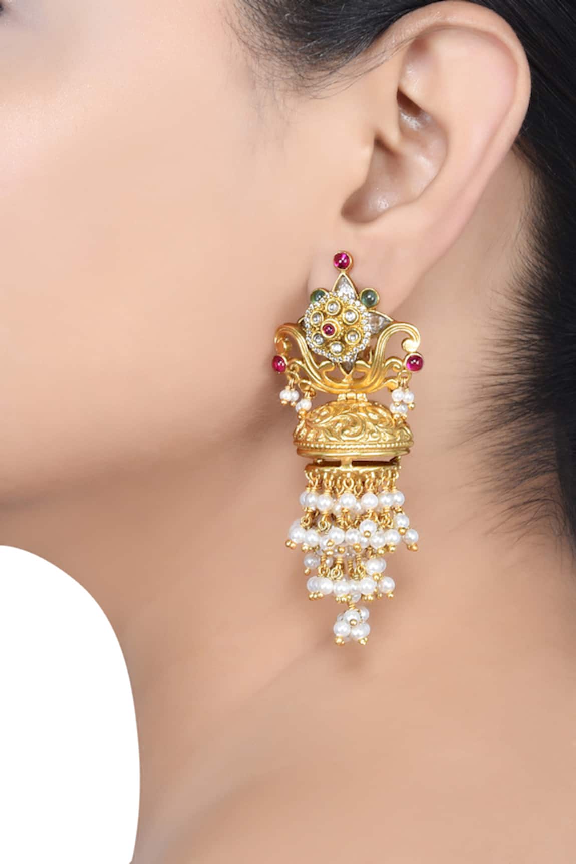 Tribe Amrapali Samanvi Embellished Jhumka Earrings