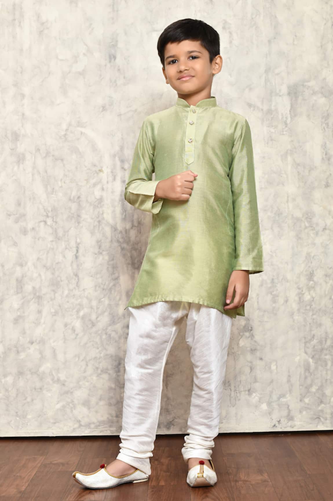 Petite Pomme Plain Cotton Silk Kurta 