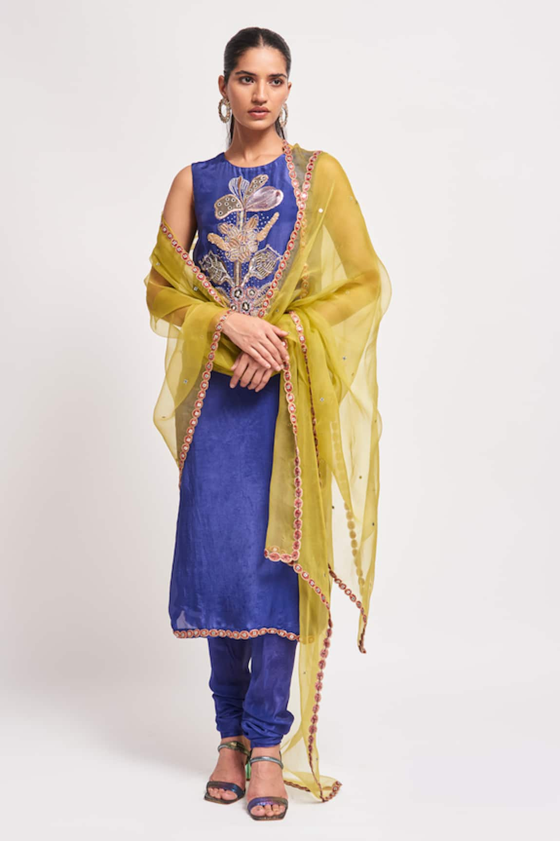 Aisha Rao Lumina Embellished Kurta Churidar Set