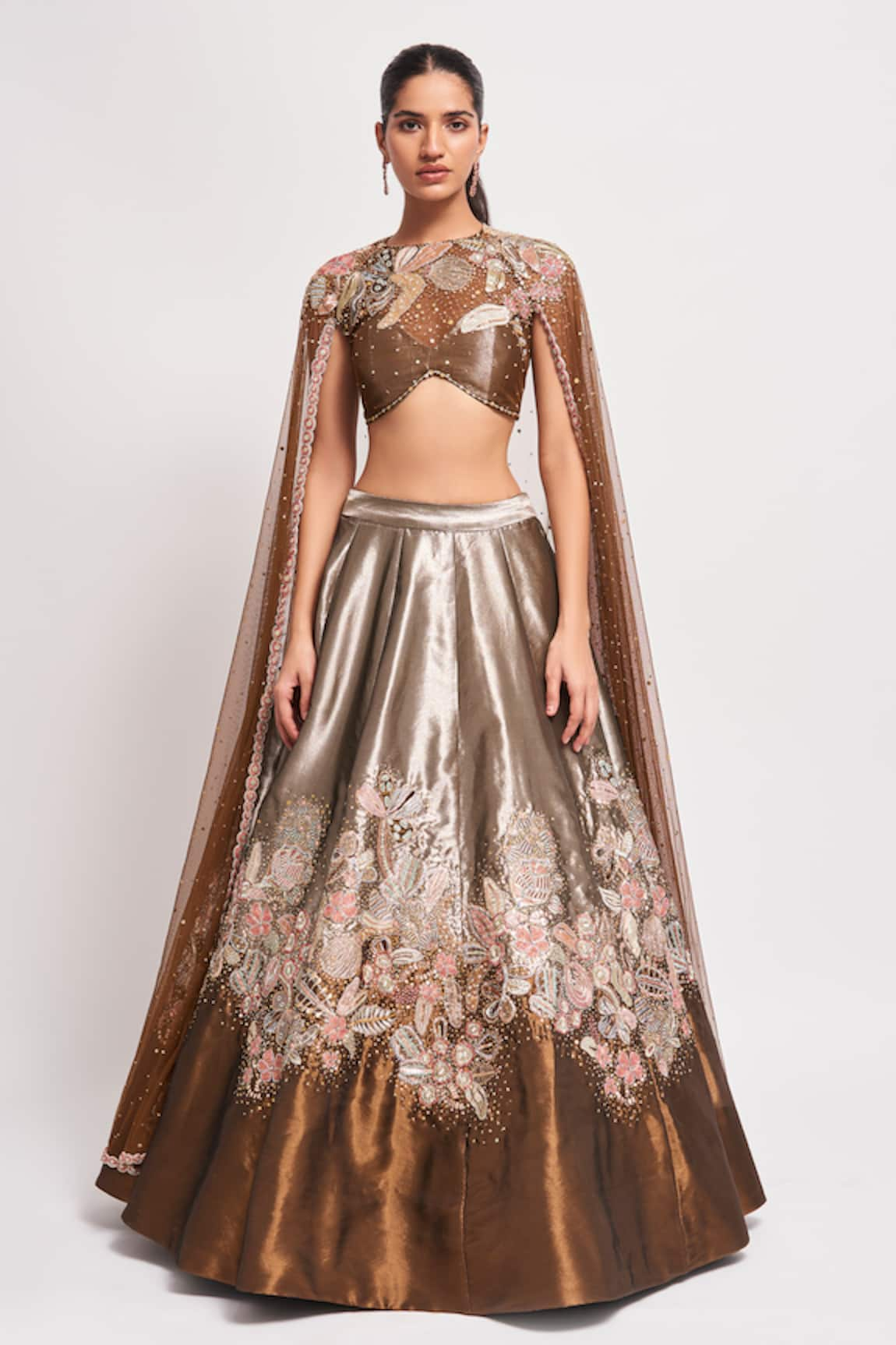 Aisha Rao Mirage Embellished Lehenga Cape Set