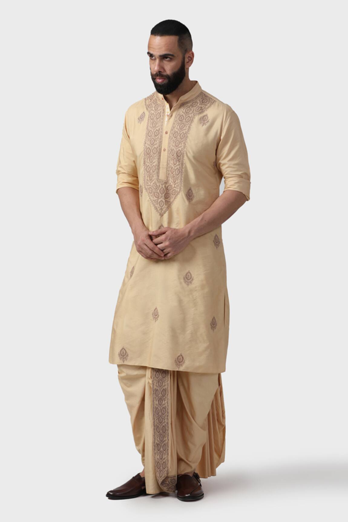 Raghavendra Rathore Jodhpur Minar Acanthus Bloom Embroidered Kurta 