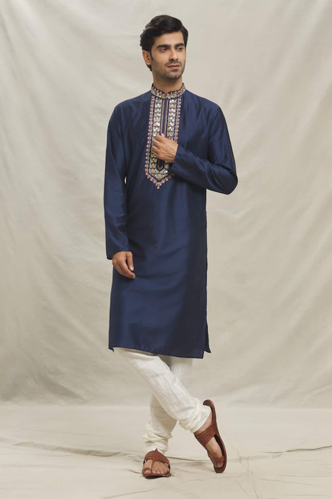 Arihant Rai Sinha Blossom Embroidered Placket Kurta Set 