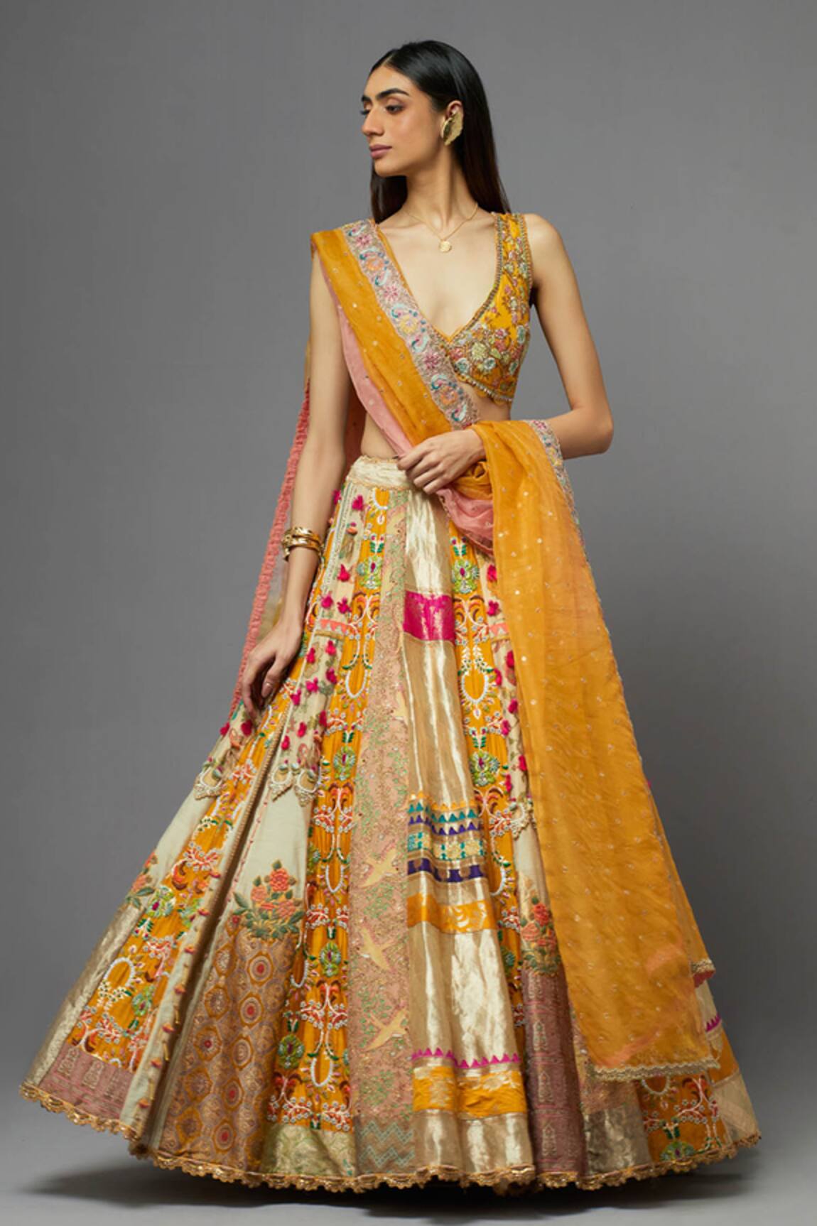 AUM by Asit and Ashima Embroidered Blouse Lehenga Set