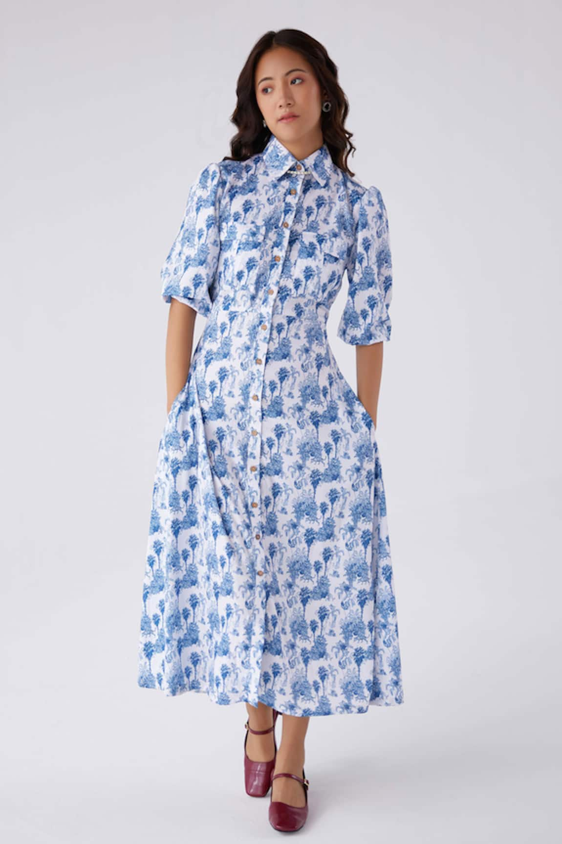 Label Kheerganga Riverstone Button Down Shirt Dress