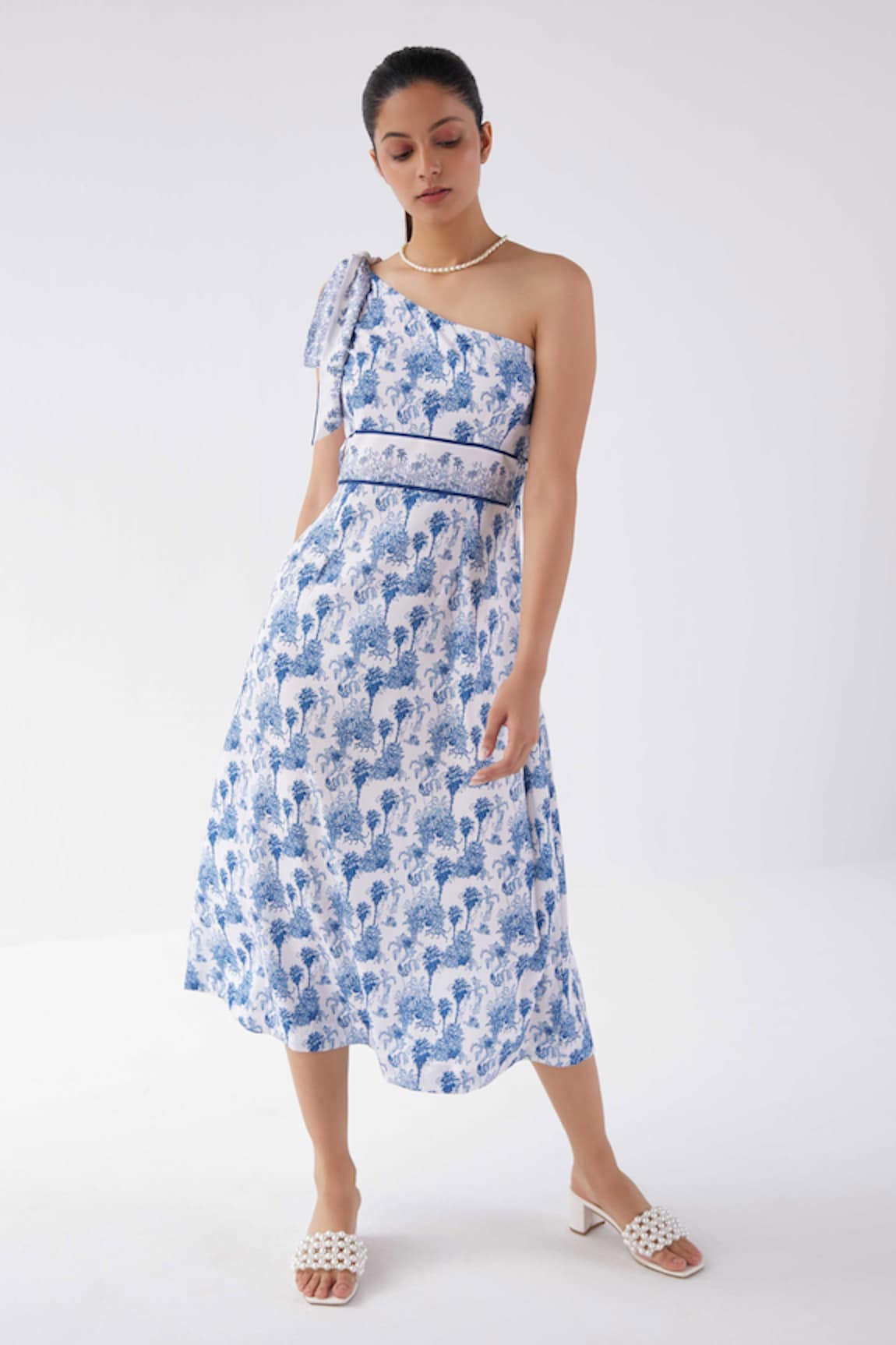 Label Kheerganga Riverstone One Shoulder Midi Dress