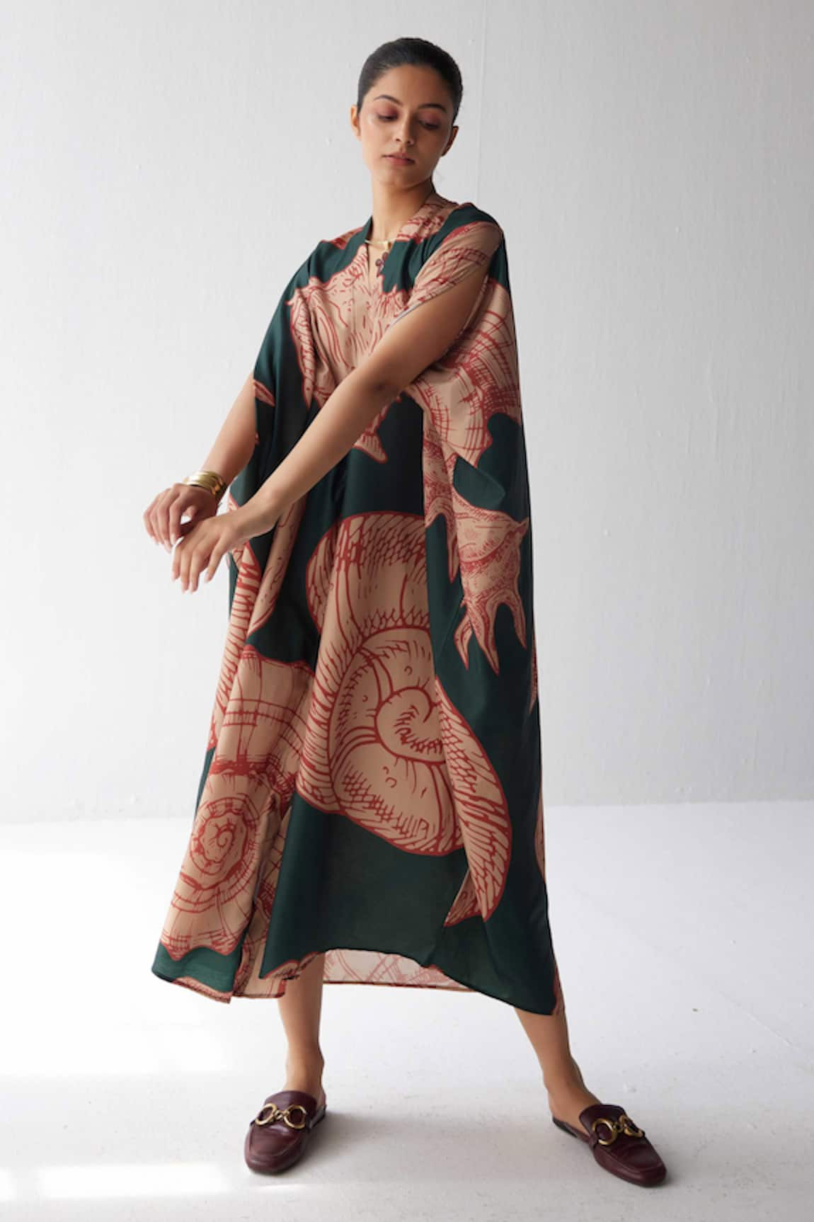 Label Kheerganga Sandy Shore Shell Print Kaftan