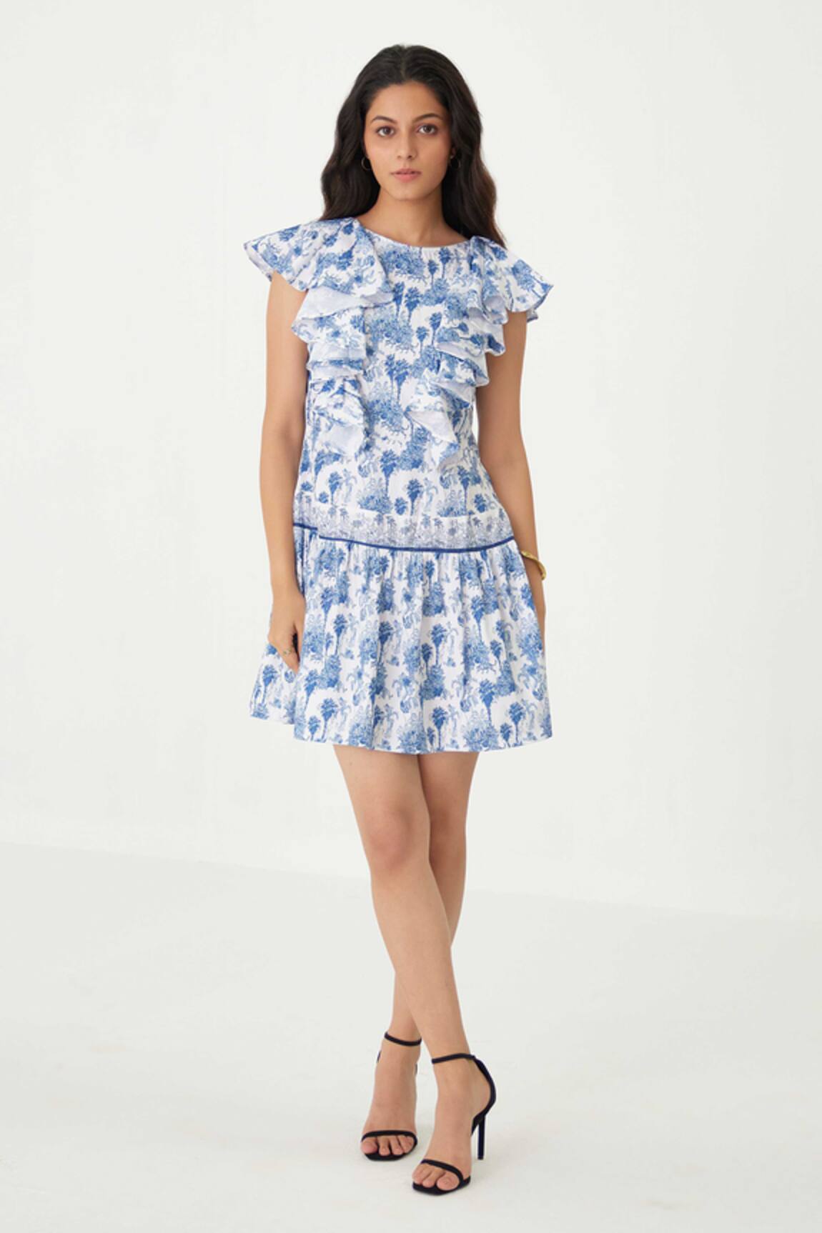 Label Kheerganga Riverstone Printed Ruffle Dress