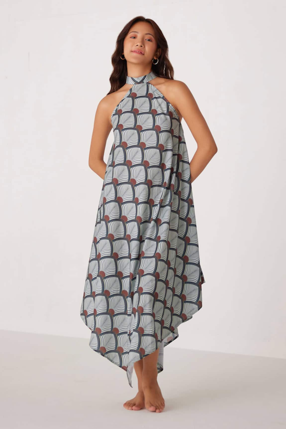 Label Kheerganga Art Deco Print Resort Dress