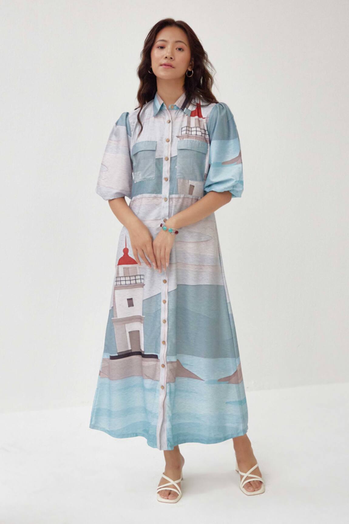 Label Kheerganga Lighthouse Print Dress