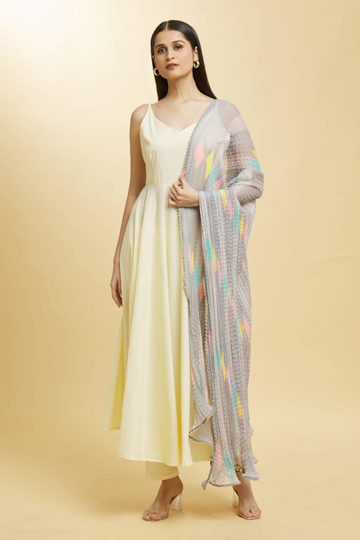 Samyukta Singhania Plain Anarkali Pant Set 