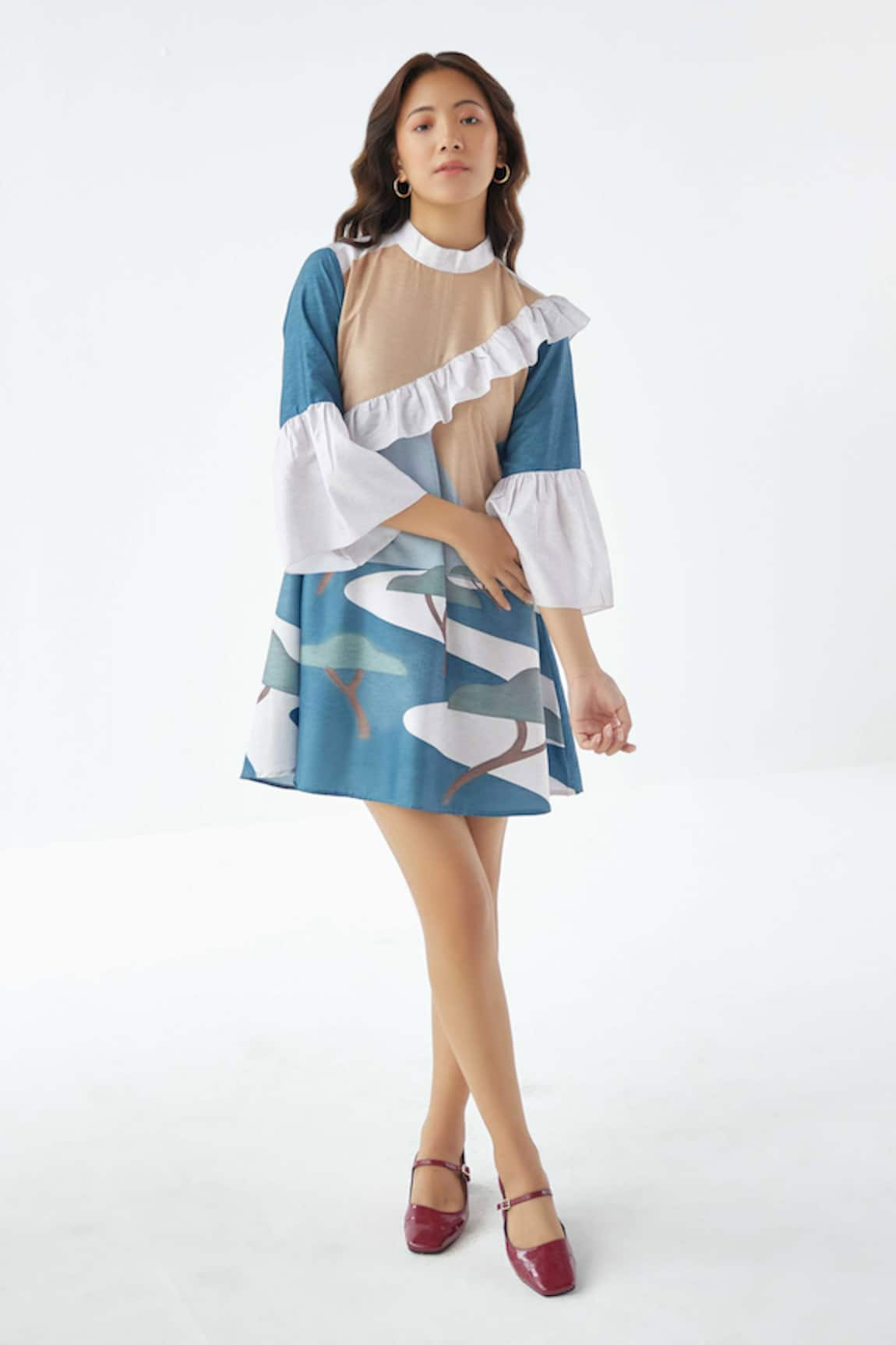 Label Kheerganga Echoes Printed Ruffle Dress