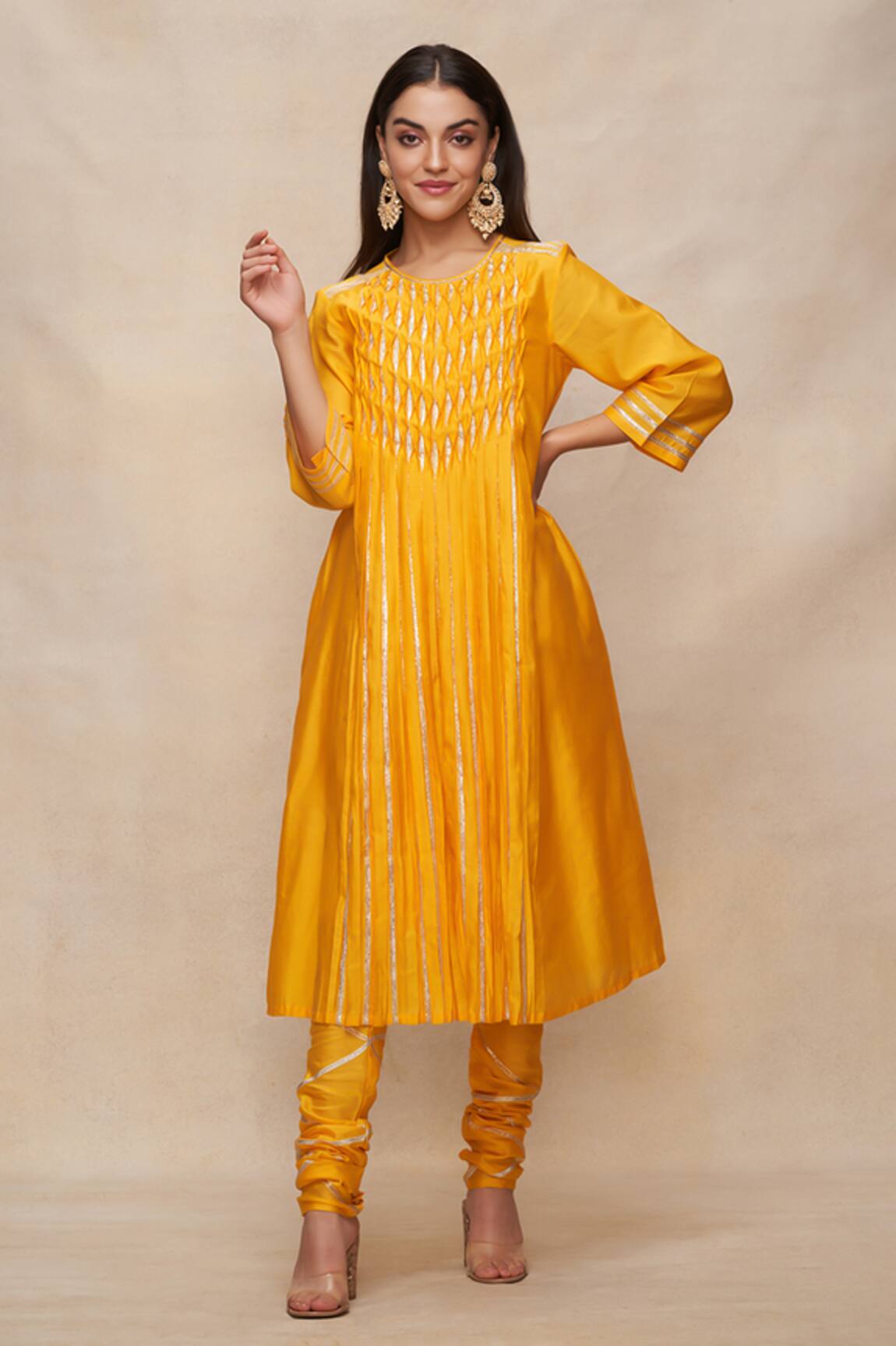 Gulabo By Abu Sandeep Gota Embellished Pleated Kurta