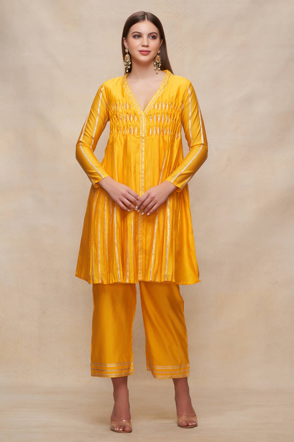 Gulabo By Abu Sandeep Embellished Pleated A-Line Kurta